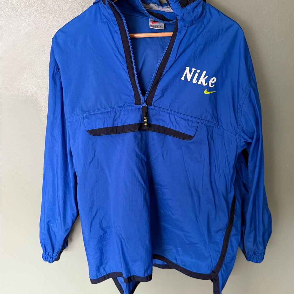 Nike Royal Blue Hooded Pullover Rain Jacket